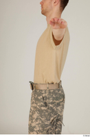  Photos Army Man in Camouflage uniform 3 21th century Army beige tshirt camouflage upper body 0003.jpg